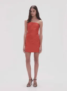 Aje Anima Ruched Mini Dress Red Size 6 for rent on The Volte - image 1