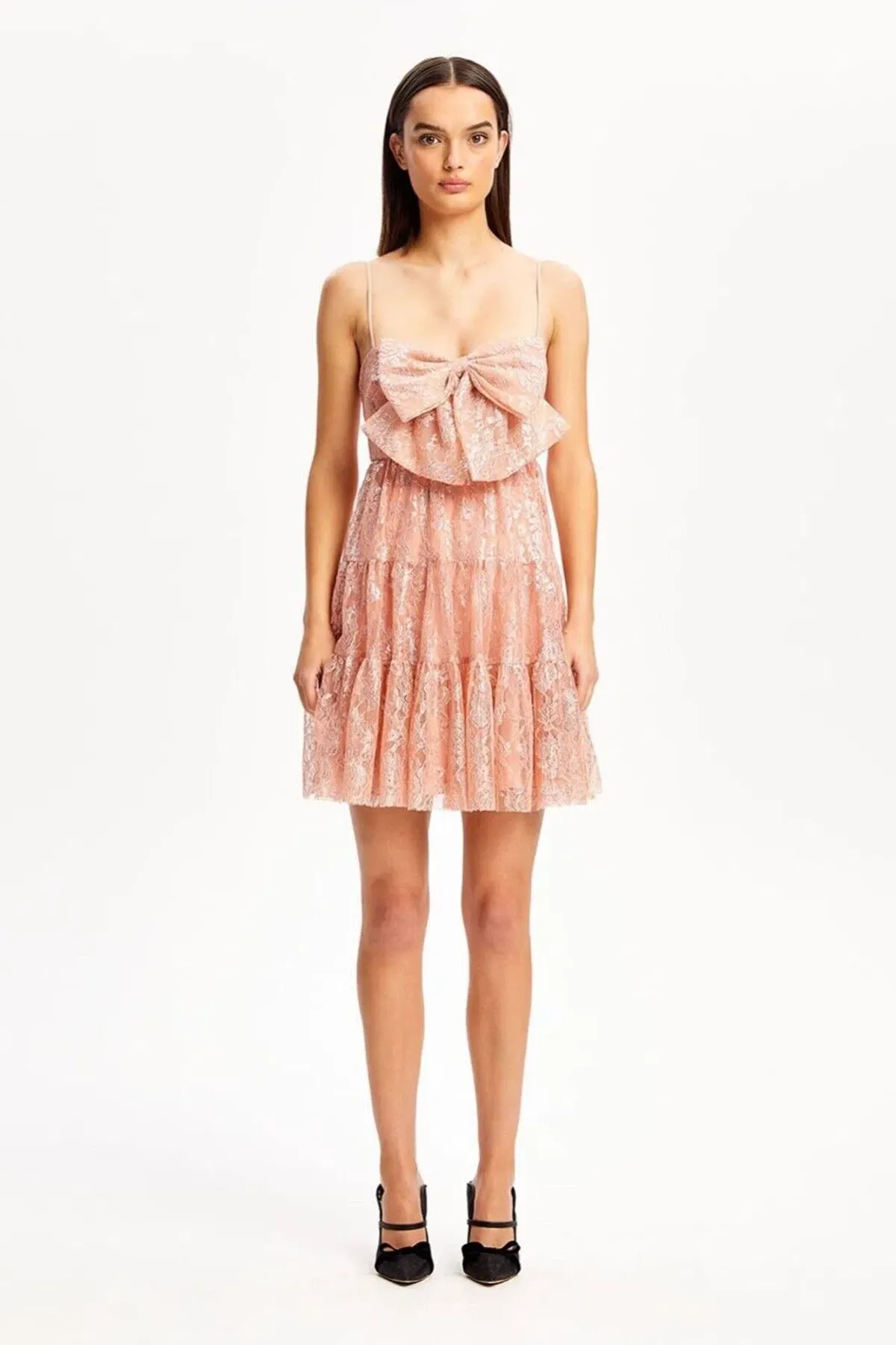 Alice McCall Slow Drives Bow Mini Dress Blush Size 14 - Image 1