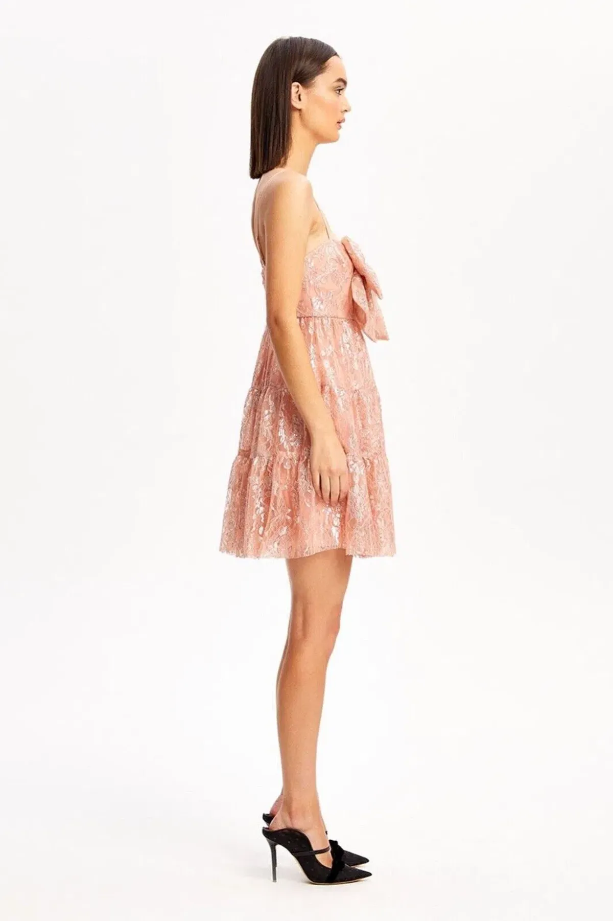 Alice McCall Slow Drives Bow Mini Dress Blush Size 14 - Image 2