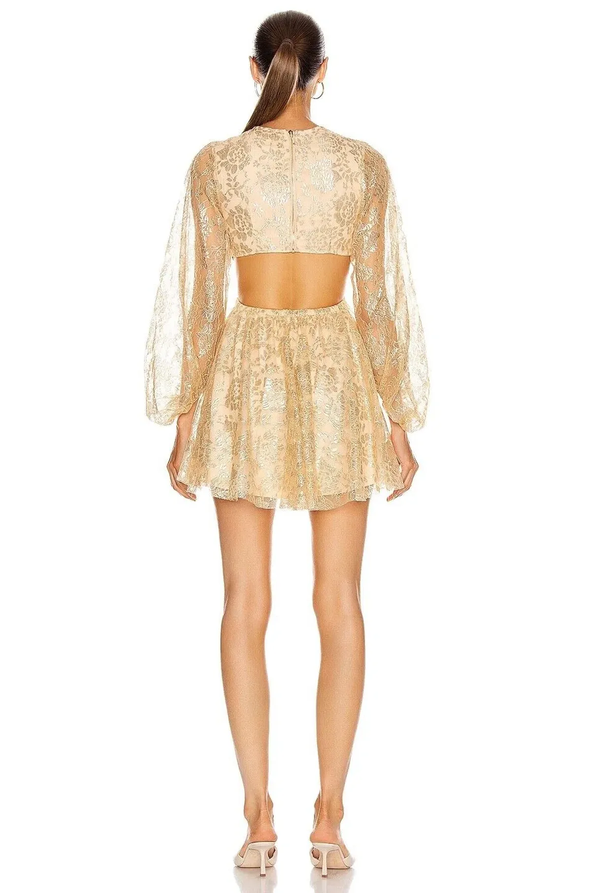 Alice McCall Magic Thinking Mini Dress Gold Size 8 - Image 3