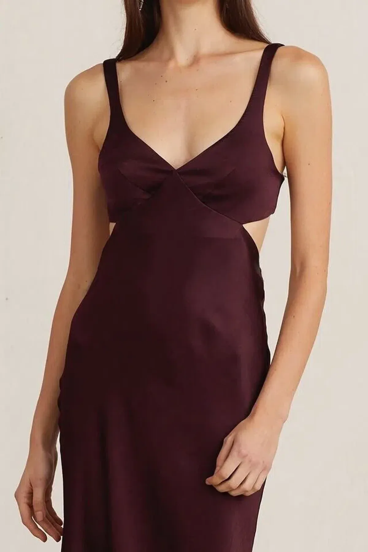 Bec & Bridge Caroline Cut Out Dress Plum Size 8 - Image 2