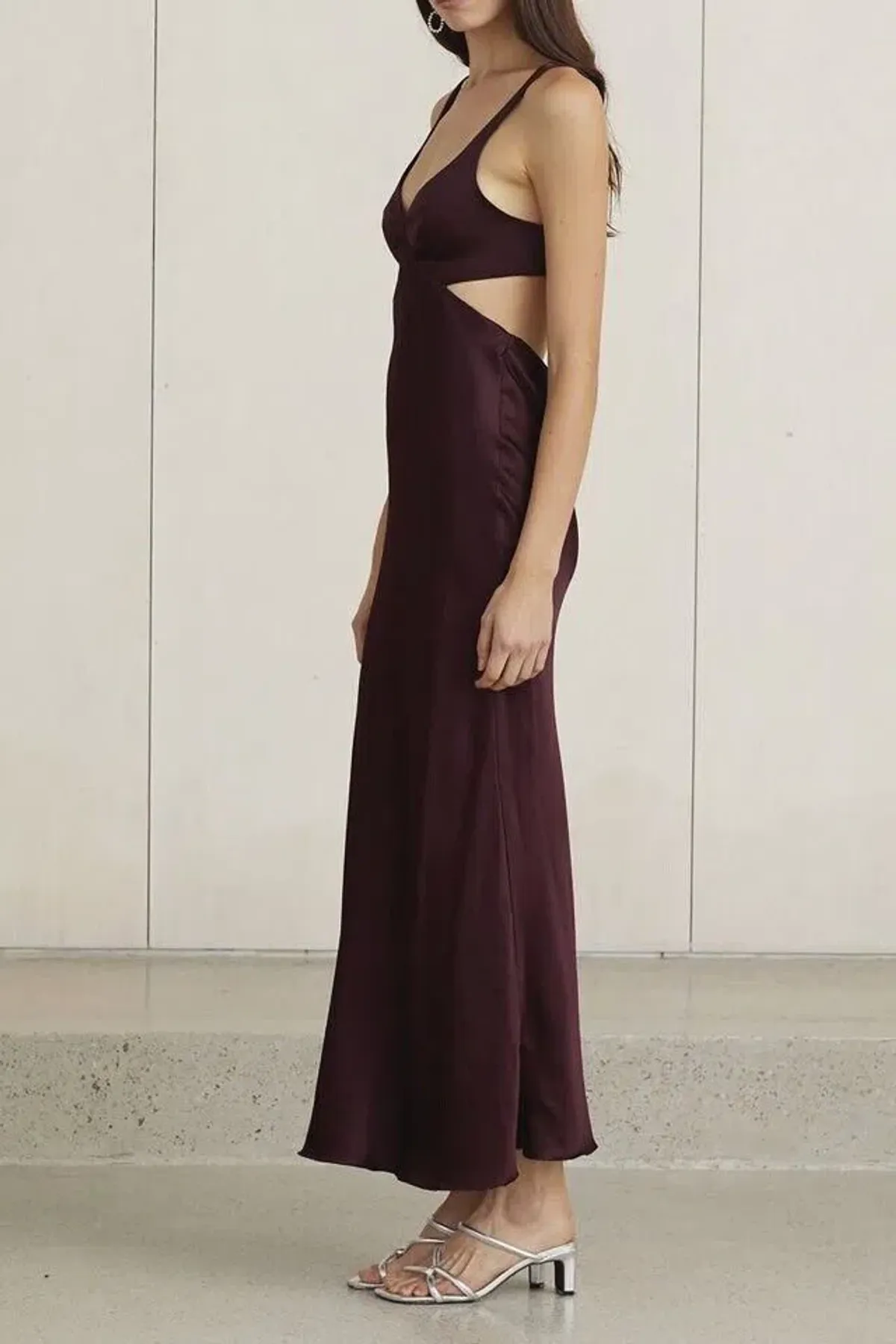 Bec & Bridge Caroline Cut Out Dress Plum Size 8 - Image 3