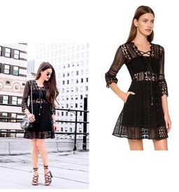 Self Portrait A Line Guipure Lace Mini Dress Size 8 for rent on The Volte - image 3