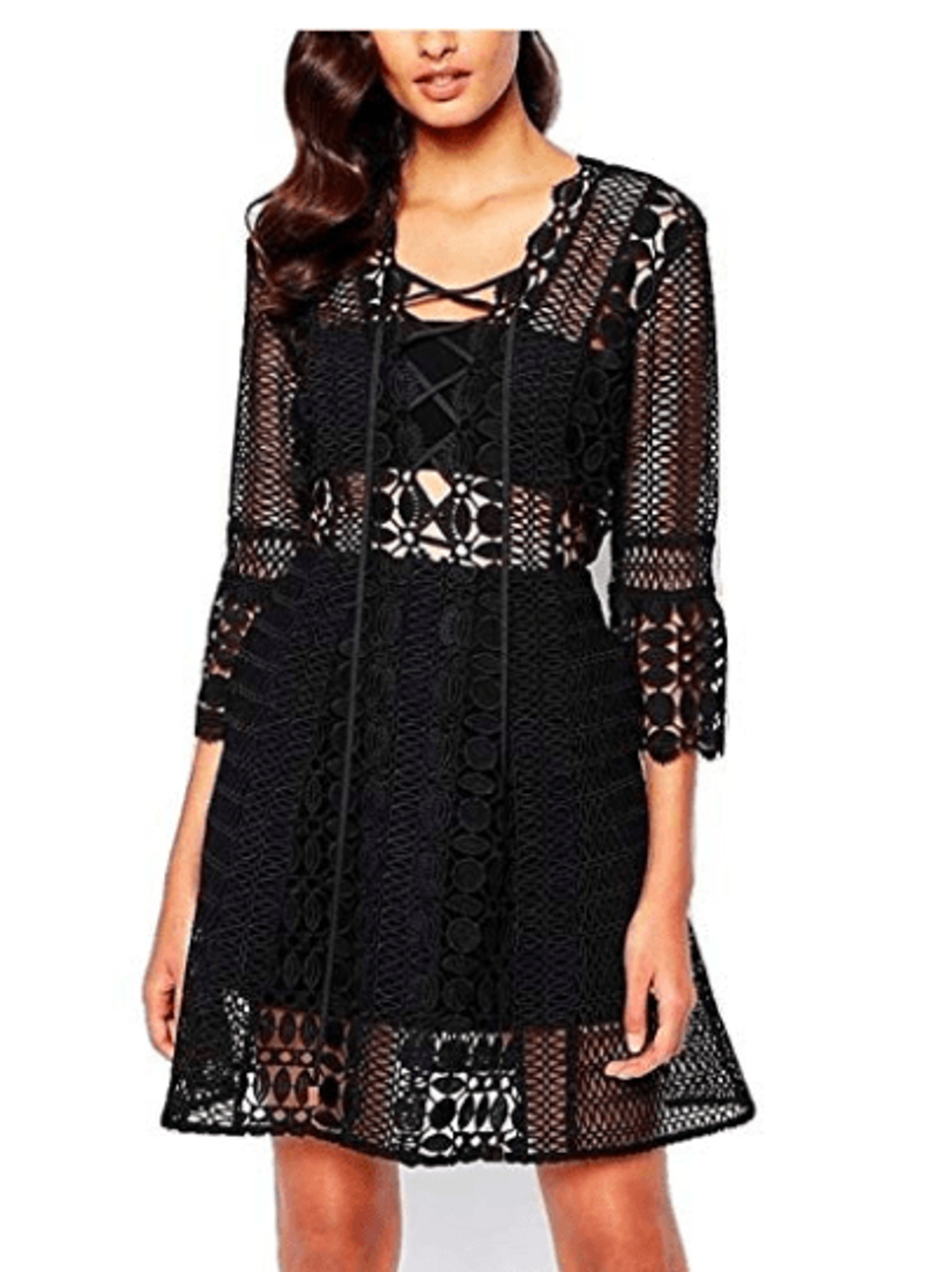 Self Portrait A Line Guipure Lace Mini Dress Size 8 for rent on The Volte - main image