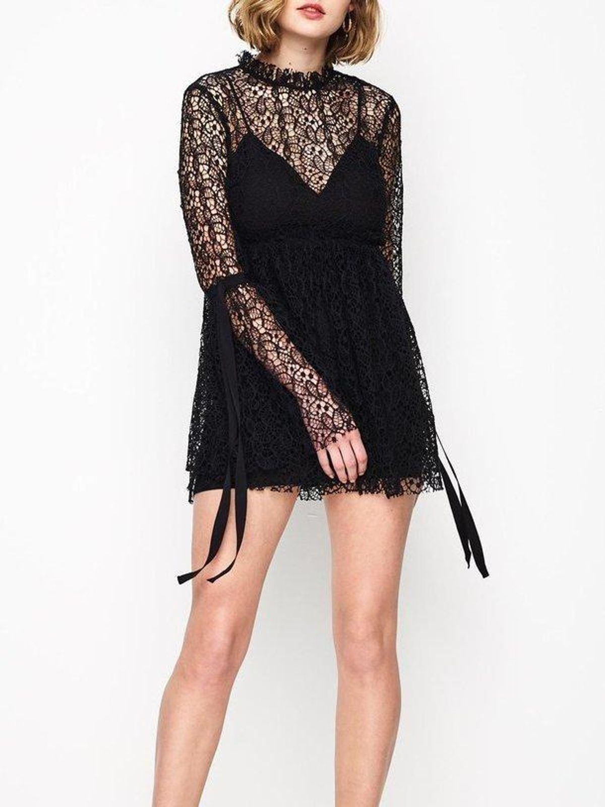 Alice McCall Back To You Lace Mini Dress Black Size 6 - Image 3