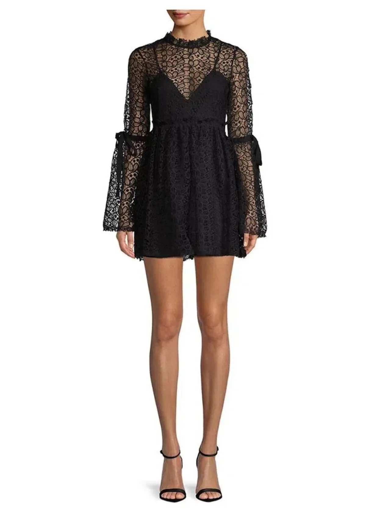 Alice McCall Back To You Lace Mini Dress Black Size 6 - Image 1