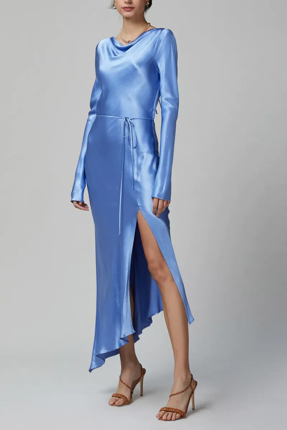 Bec & Bridge Delphine Long Sleeve Midi Dress Cornflower Blue Size 8 - Image 1