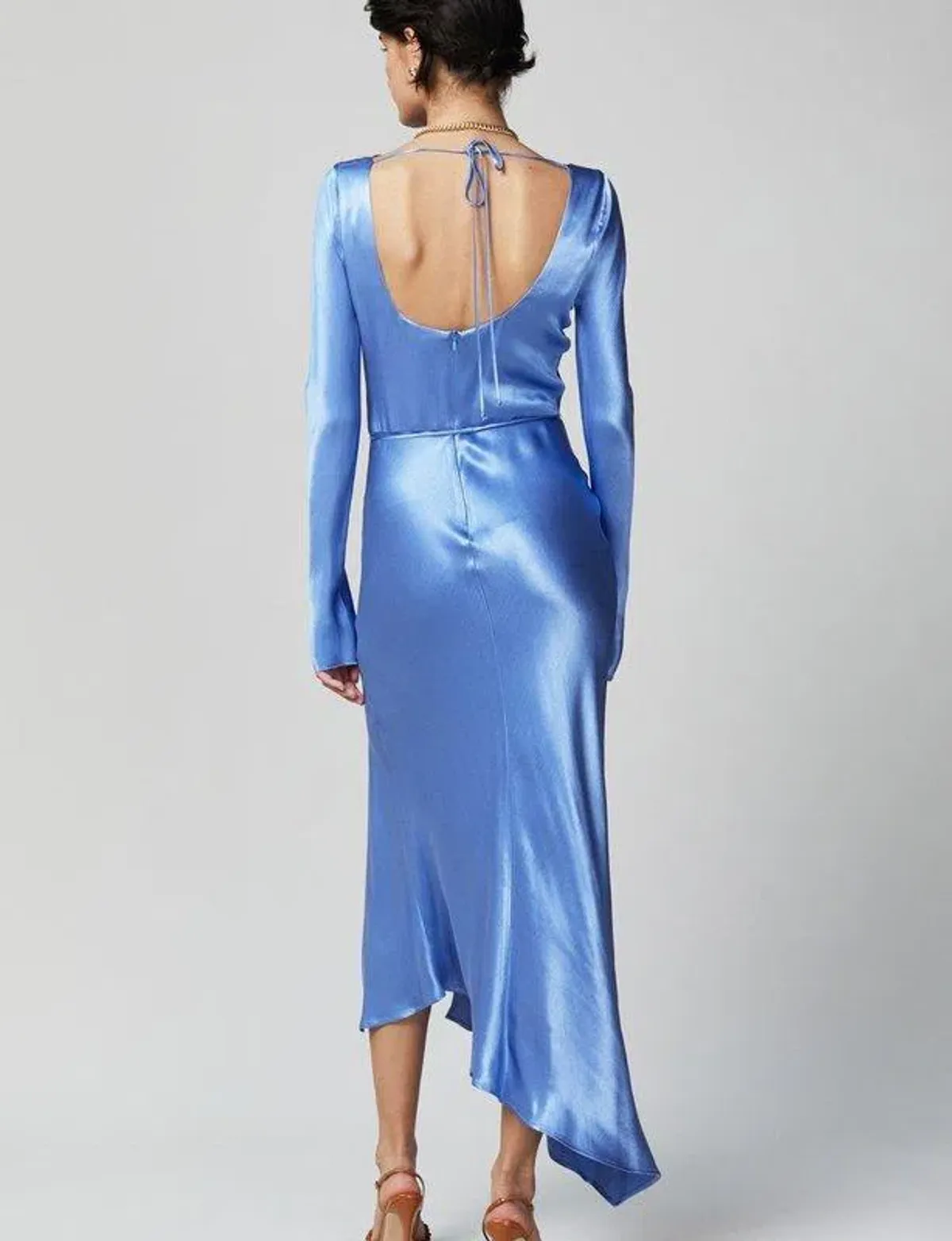 Bec & Bridge Delphine Long Sleeve Midi Dress Cornflower Blue Size 8 - Image 2