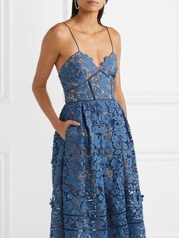 Self Portrait Azealea Dress Blue Size 14 for rent on The Volte - image 1