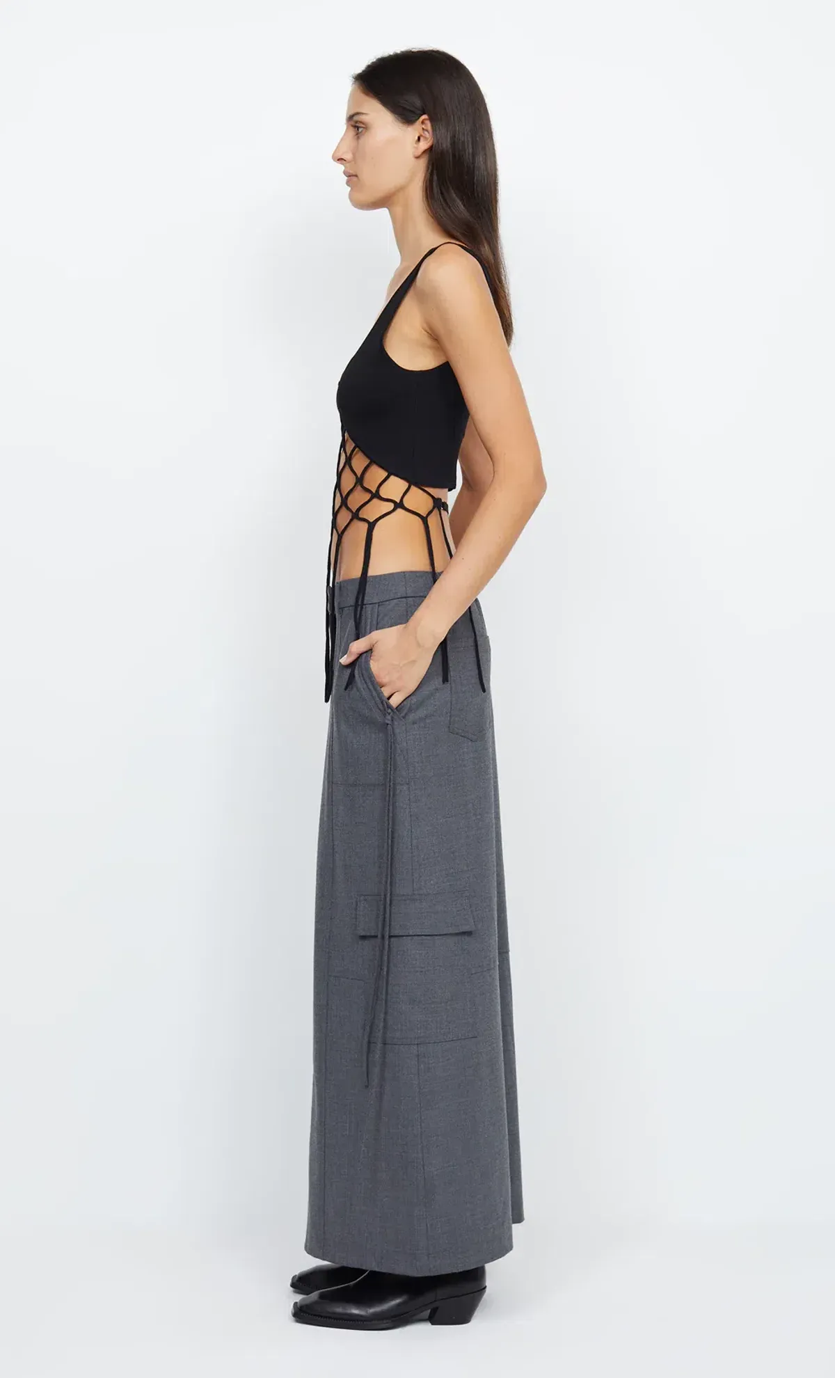 Bec & Bridge Aria Knit Cropped Top Black Size 8 - Image 4