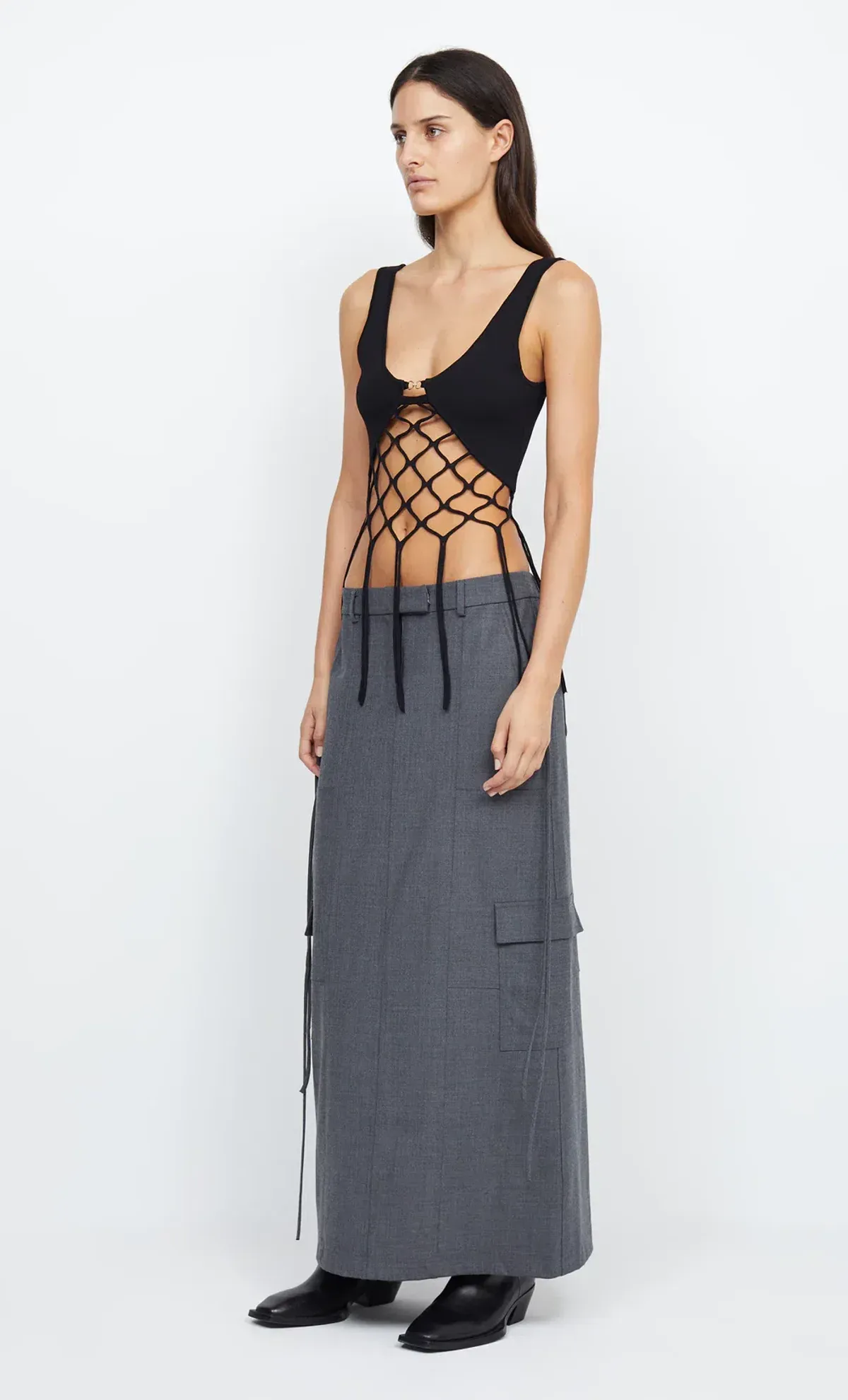 Bec & Bridge Aria Knit Cropped Top Black Size 8 - Image 2