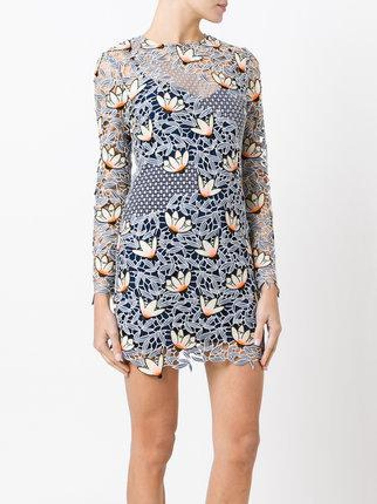 Self Portrait Guipure Lace Mini Dress Size 10 - Image 2