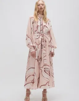 Aje Beatrice Pleated Midi Dress Print Size 10 for rent on The Volte - image 1