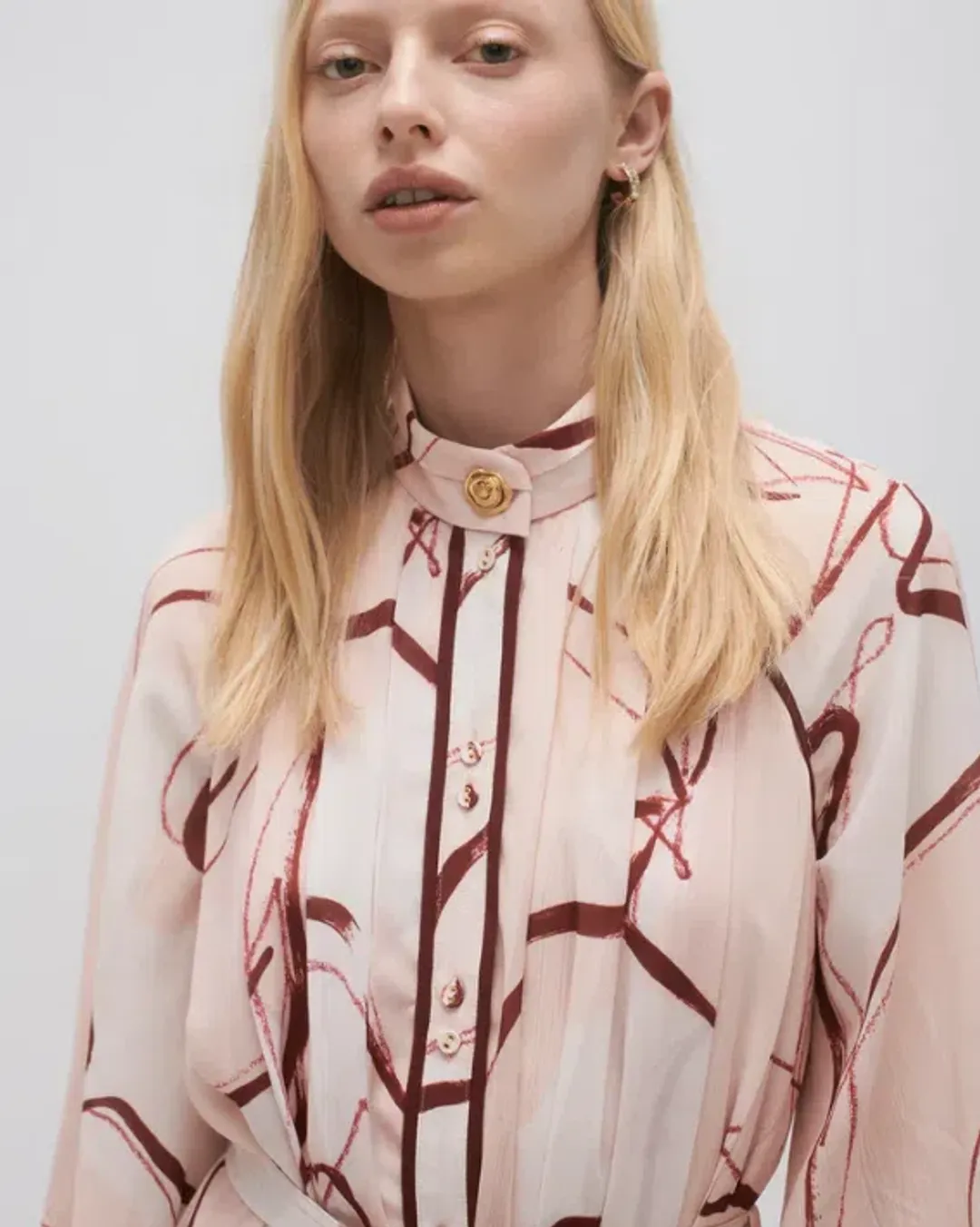 Aje Beatrice Pleated Midi Dress Print Size 10 for rent on The Volte - main image