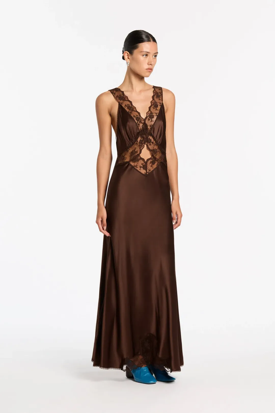 Sir the Label Aries Cut Out Gown Chocolate Size 0P / AU 6 for rent on The Volte - main image