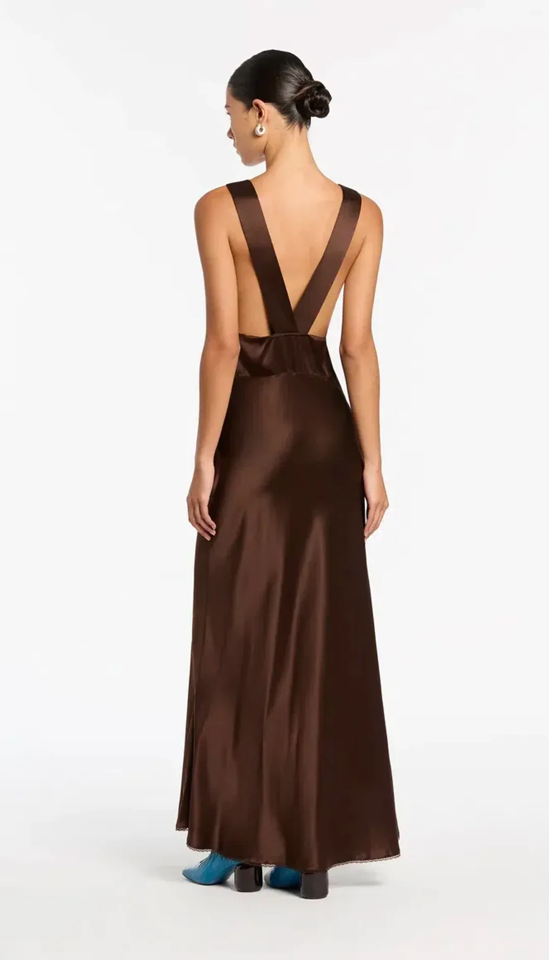 Sir the Label Aries Cut Out Gown Chocolate Size 0P / AU 6 for rent on The Volte - main image