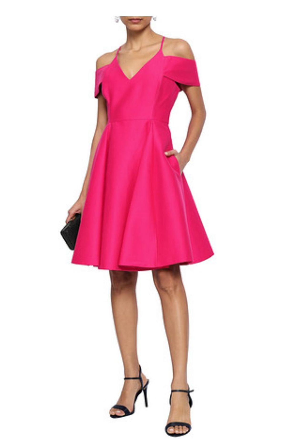Halston Heritage Cold Shoulder Dress Fushia Size 10 for rent on The Volte - main image