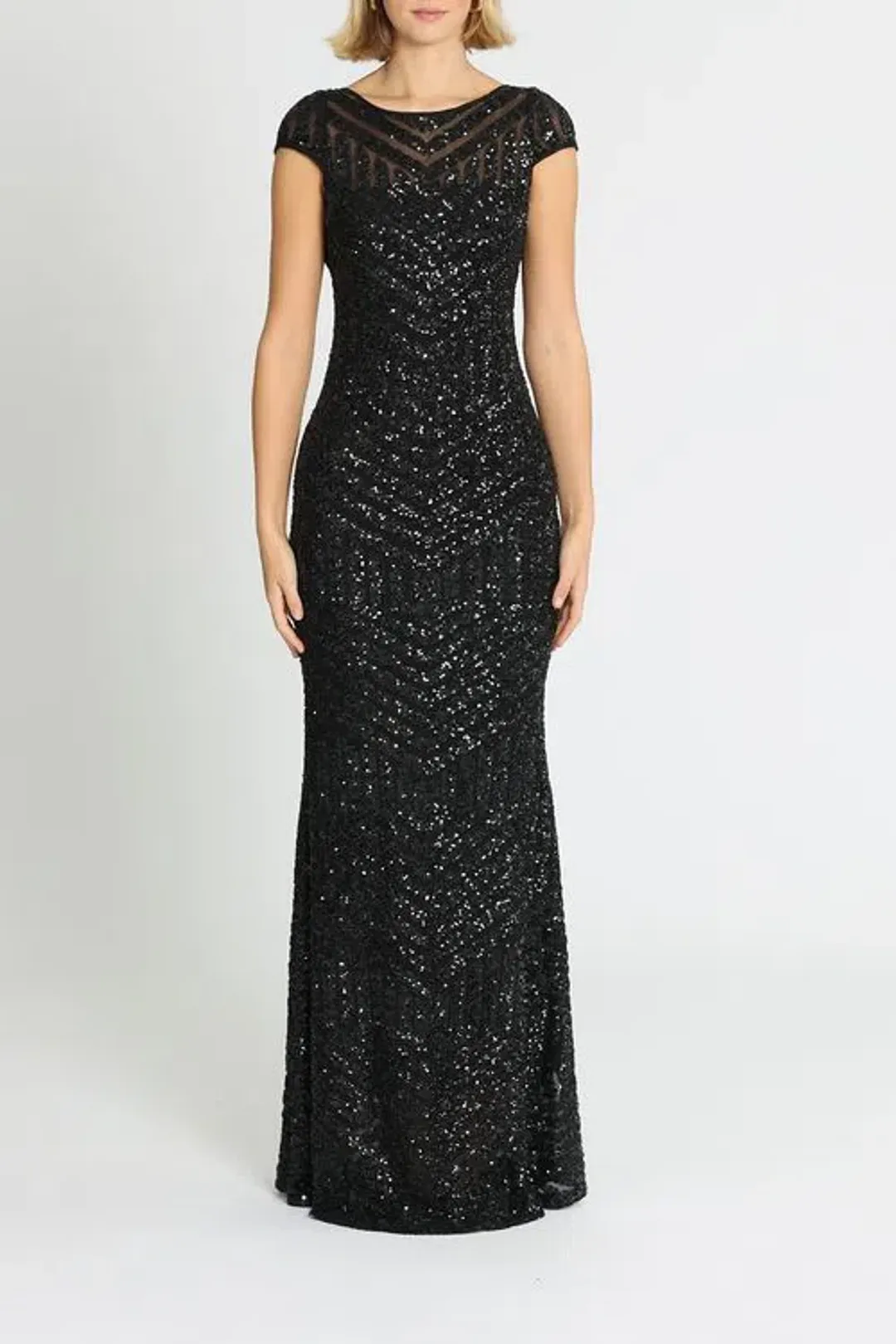 Langhem Ida Sequin Gown Black Size 12 for rent on The Volte - main image