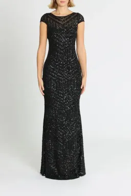 Langhem Ida Sequin Gown Black Size 12 for rent on The Volte - image 2