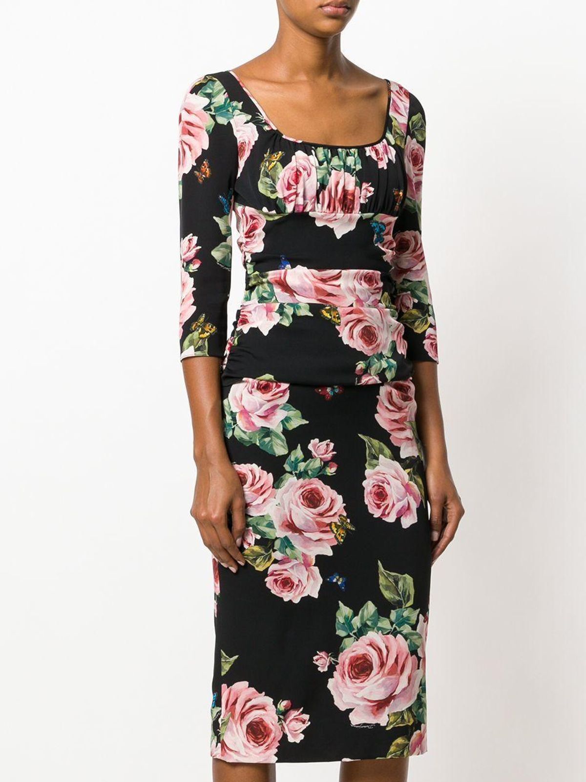 Dolce & Gabbana Rose Pink Print Dress Size 12 - Image 1