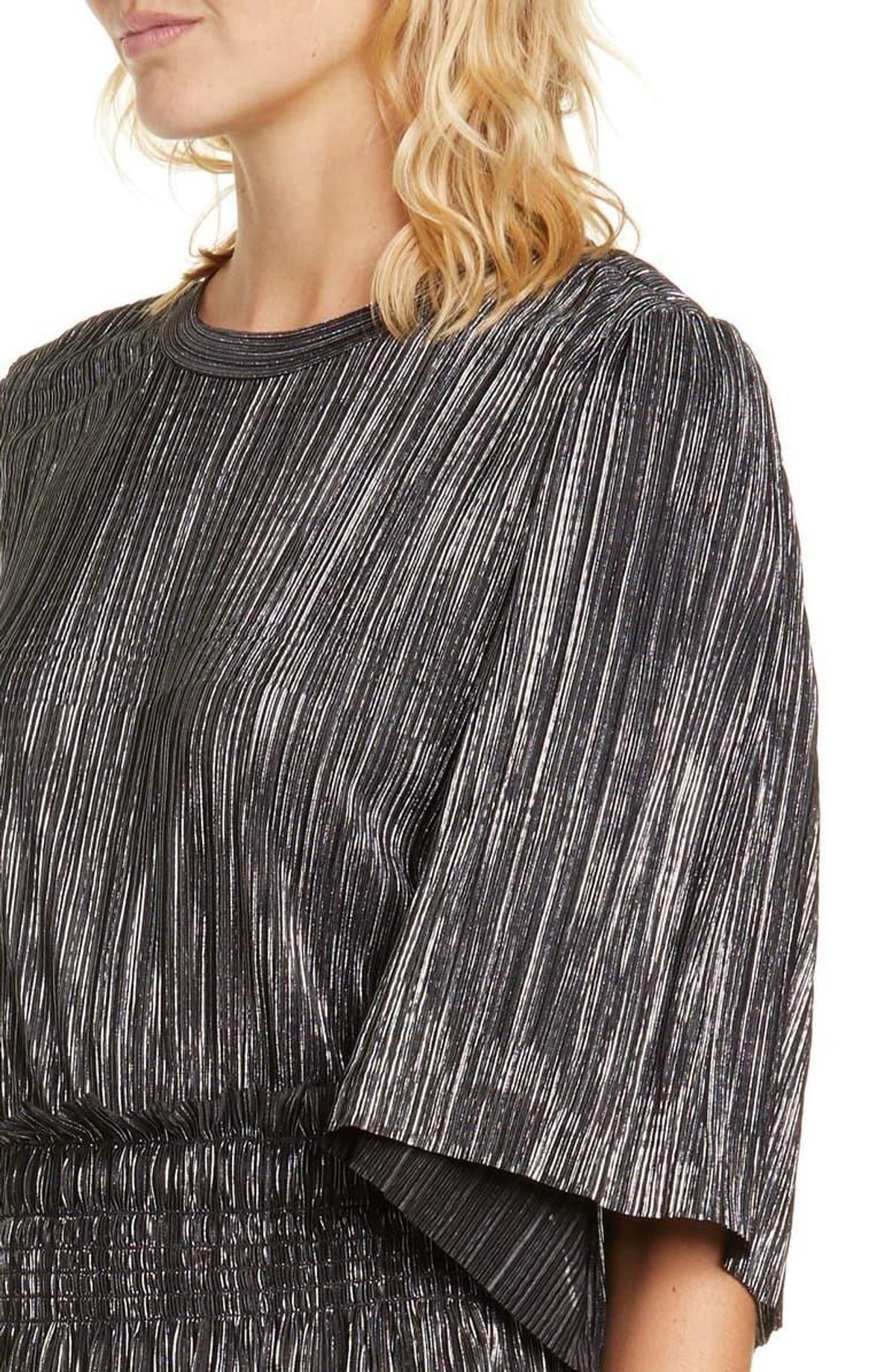 Iro Cuzco Silver Black Metallic Dress Size 12 - Image 4