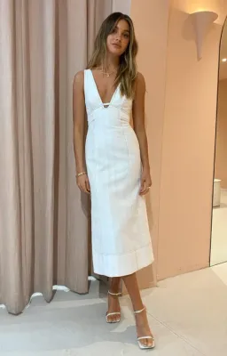 Acler Brooklake Midi Dress White Size 6 for rent on The Volte - image 1