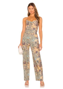 Miaou Leia Corset and Fargo Pants Set Wanted Print Size XS Top Size S Pants for rent on The Volte - image 1