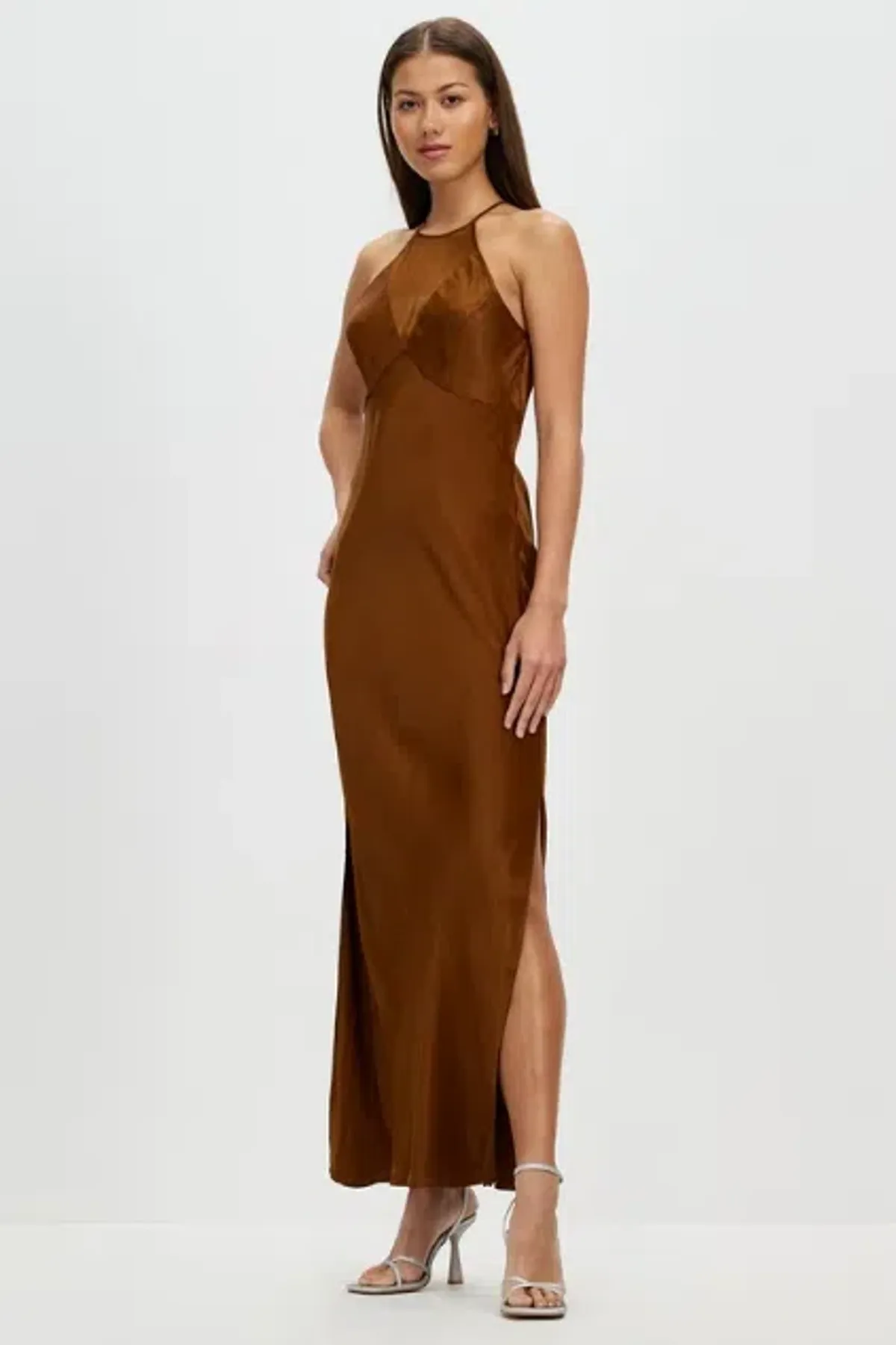 Sass & Bide Occasional Mix Dress Brown Size 16 for rent on The Volte - main image
