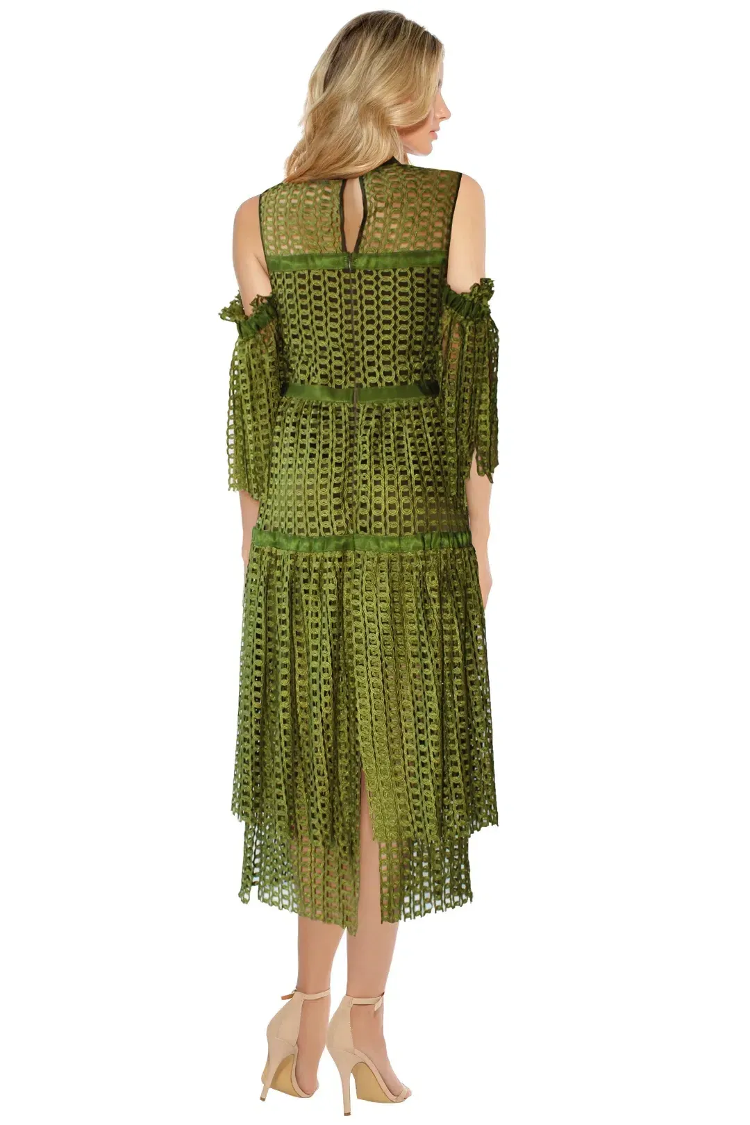 Romance Was Born Link Garden Dress in Khaki Green Size 6 for rent on The Volte - main image