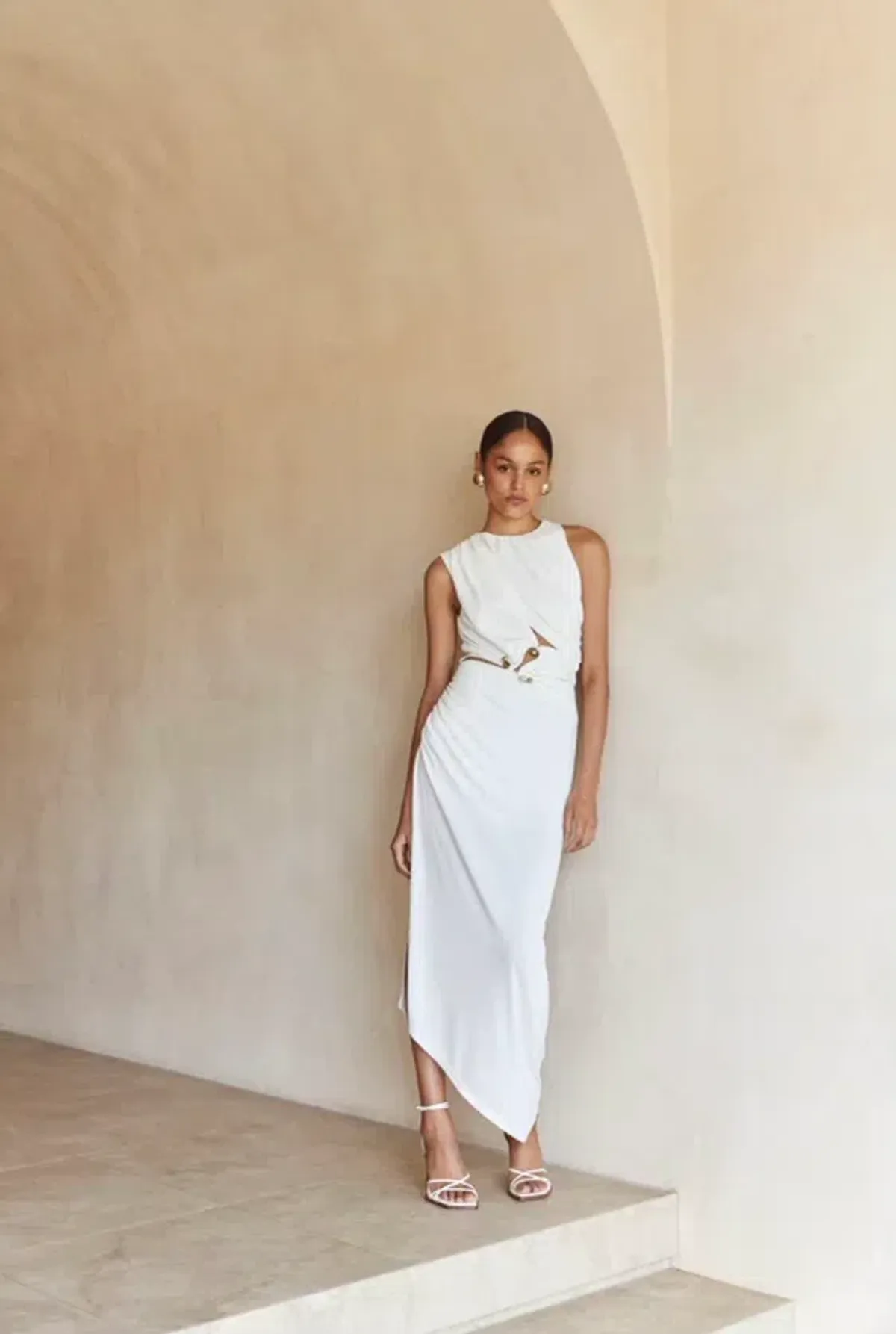 C/MEO Collective Entropy Midi Dress White Size 6 - Image 1