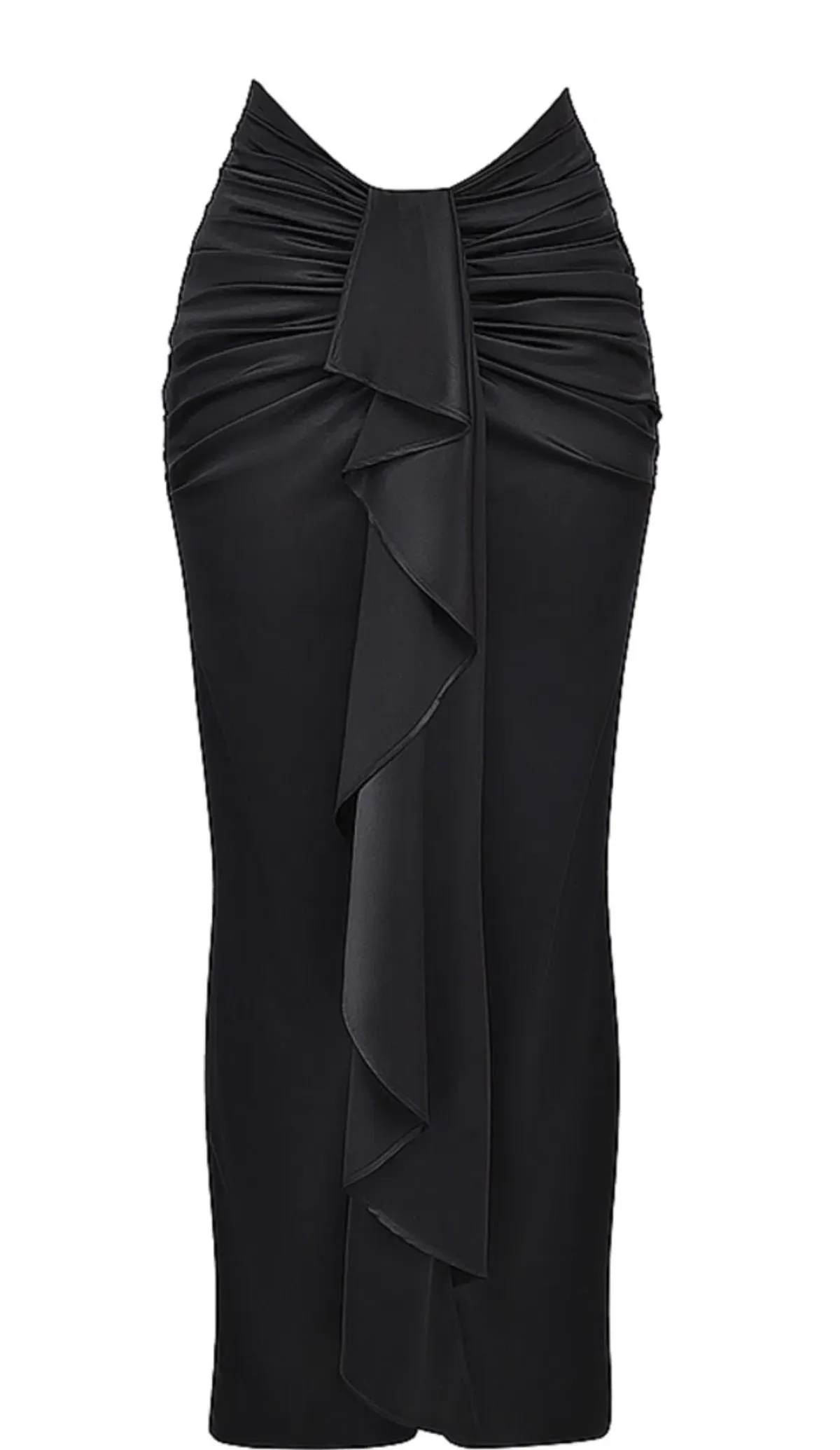 House of CB Arla Draped Silk Maxi Skirt Black Size XS/S - Image 3