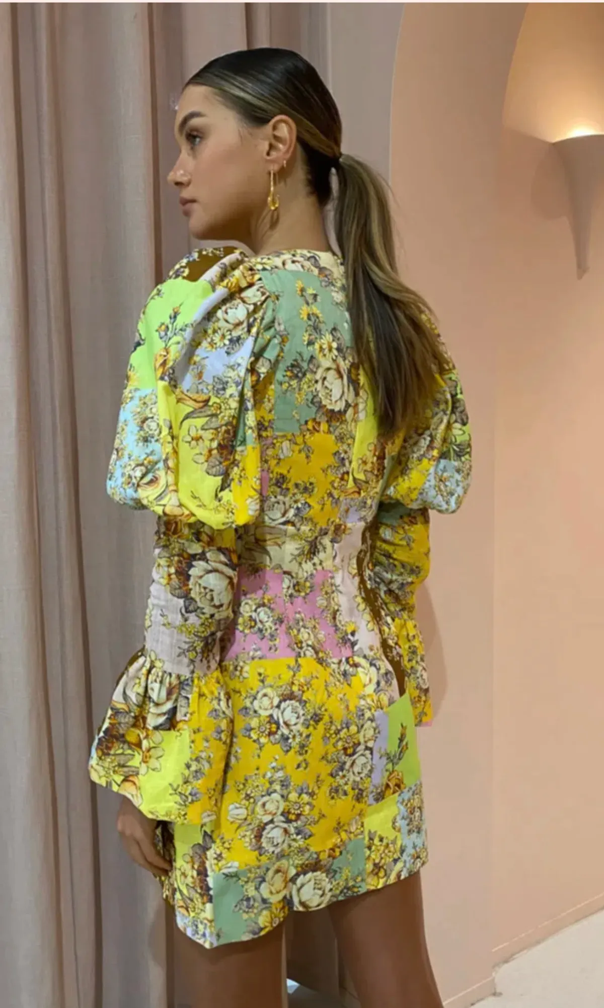 Alemais Matilde Puff Sleeve Mini Dress In Multi 12 - Image 4