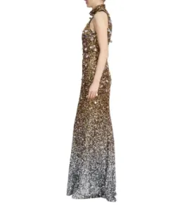 Badgley Mischka Ombre Sequined Gown Size 10 for rent on The Volte - image 2