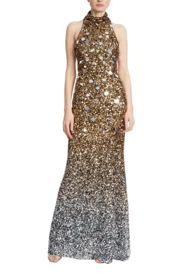 Badgley Mischka Ombre Sequined Gown Size 10 for rent on The Volte - image 1