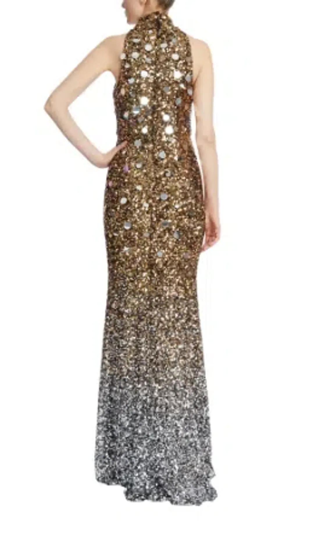 Badgley Mischka Ombre Sequined Gown Size 10 for rent on The Volte - main image