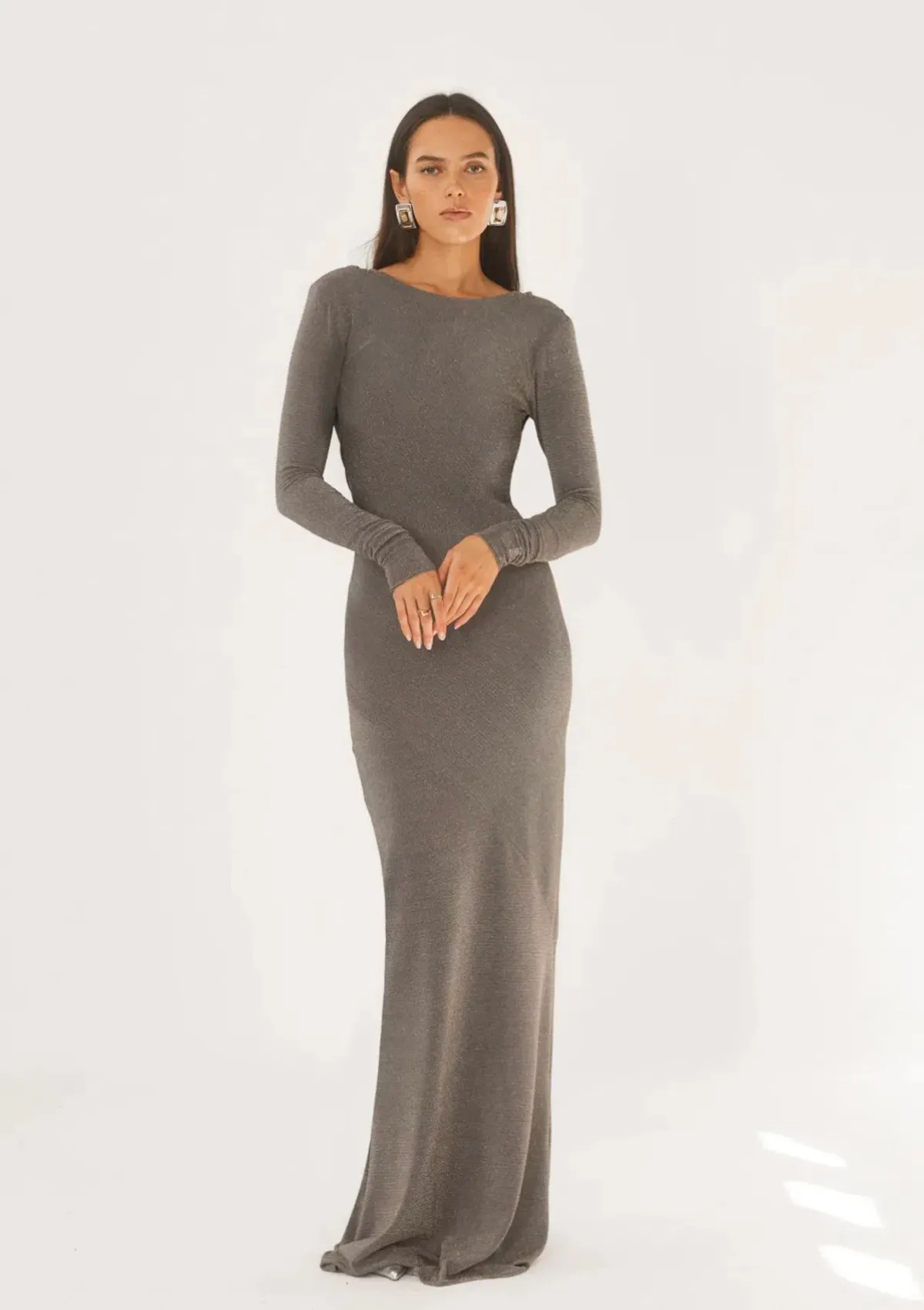 Arcina Ori Jen Gown Silver Size 8 - Image 2