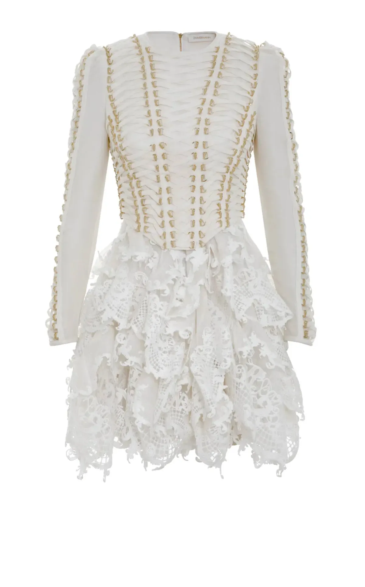 Zimmerman Coaster Corset Laced Dress in Ivory Size 0 / AU 8 - Image 4