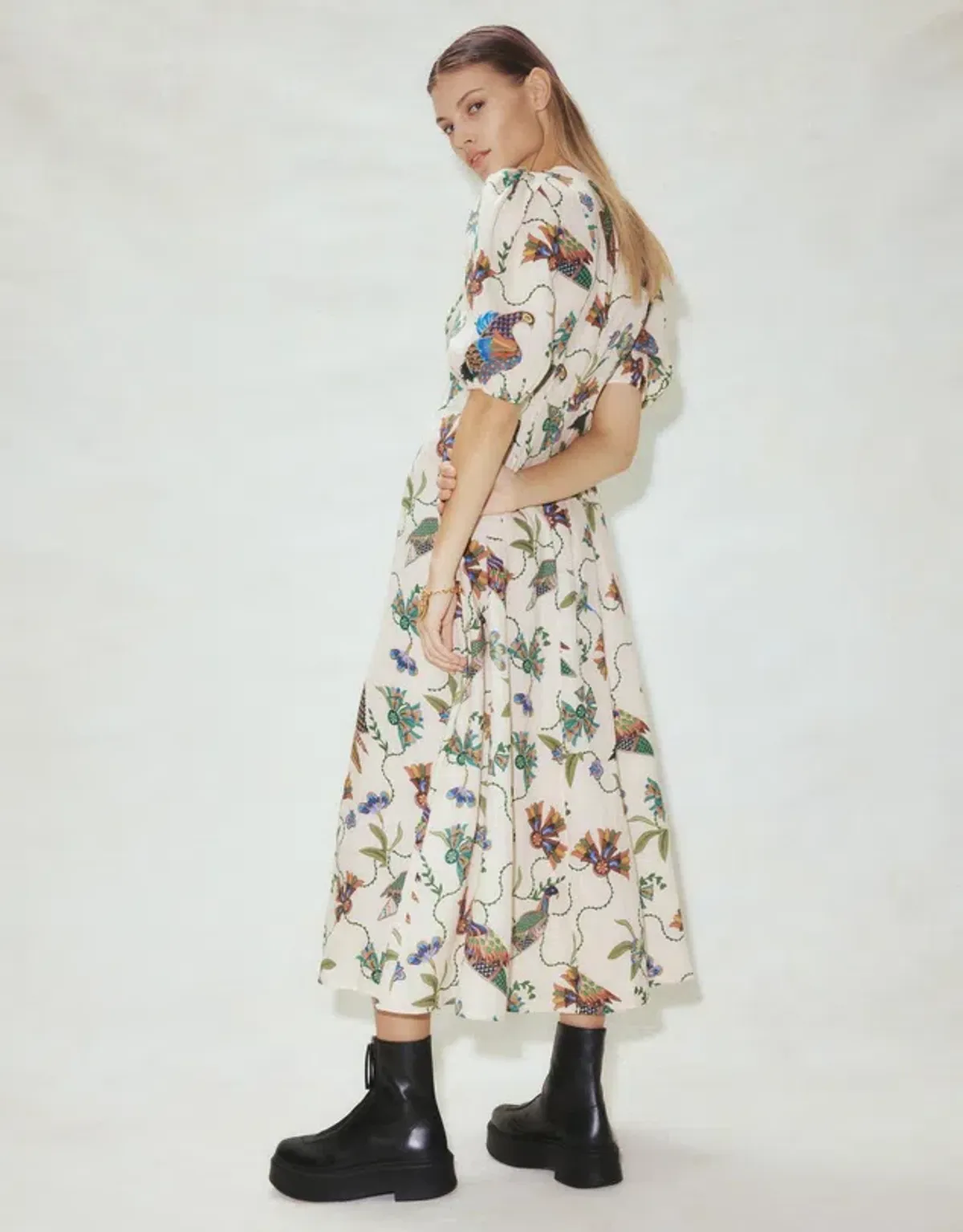 Alemais Birdie Midi Dress Multi Size AU 10 - Image 2
