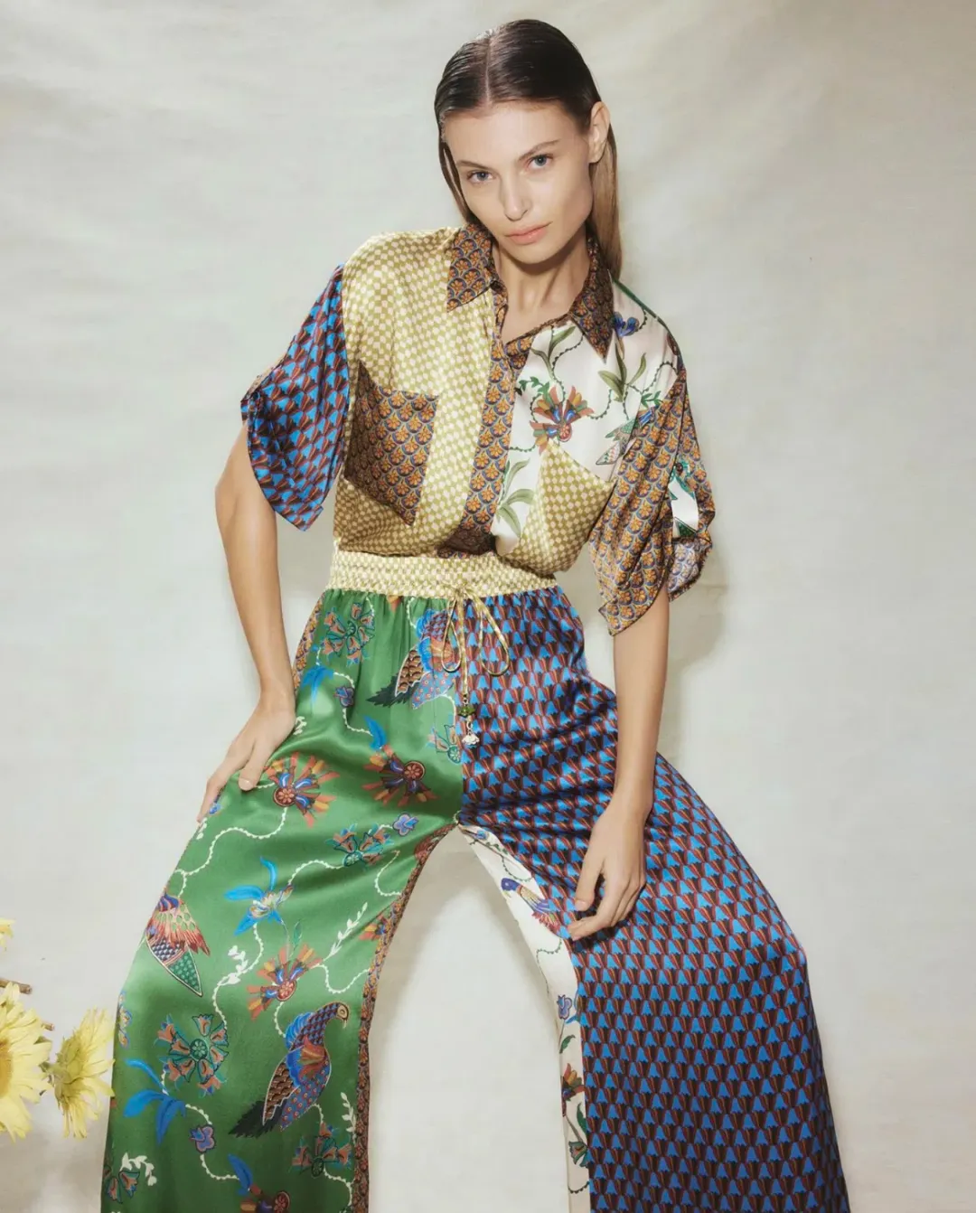 Alemais Birdie Shirt And Pant Set Multi Size AU 8 for rent on The Volte - main image