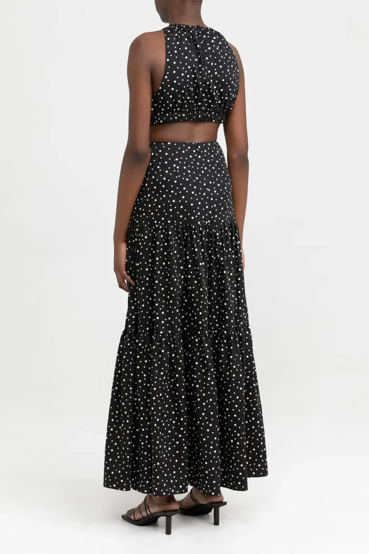 Significant Other Poppy Dress Black Cream Polka Print Size 10 - Image 3