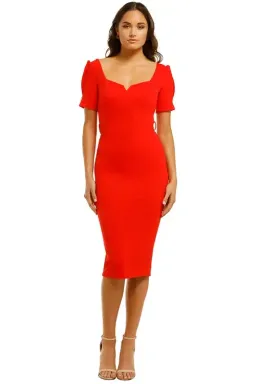 Pasduchas Cascade Sleeve Midi Dress Poppy Red Size 14 for rent on The Volte - image 1