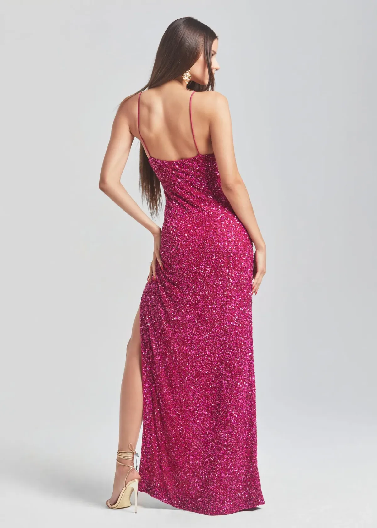 Retrofete Blair Sequin Dress Pink Size 6 - Image 3