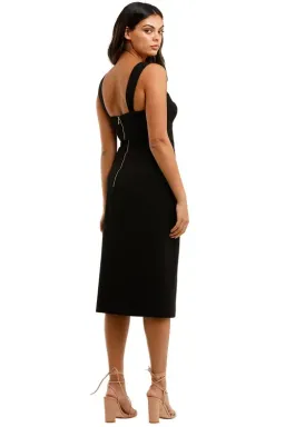 Rebecca Vallance Celeste Tie Midi Dress Black Black Black and White Size 12 for rent on The Volte - image 3