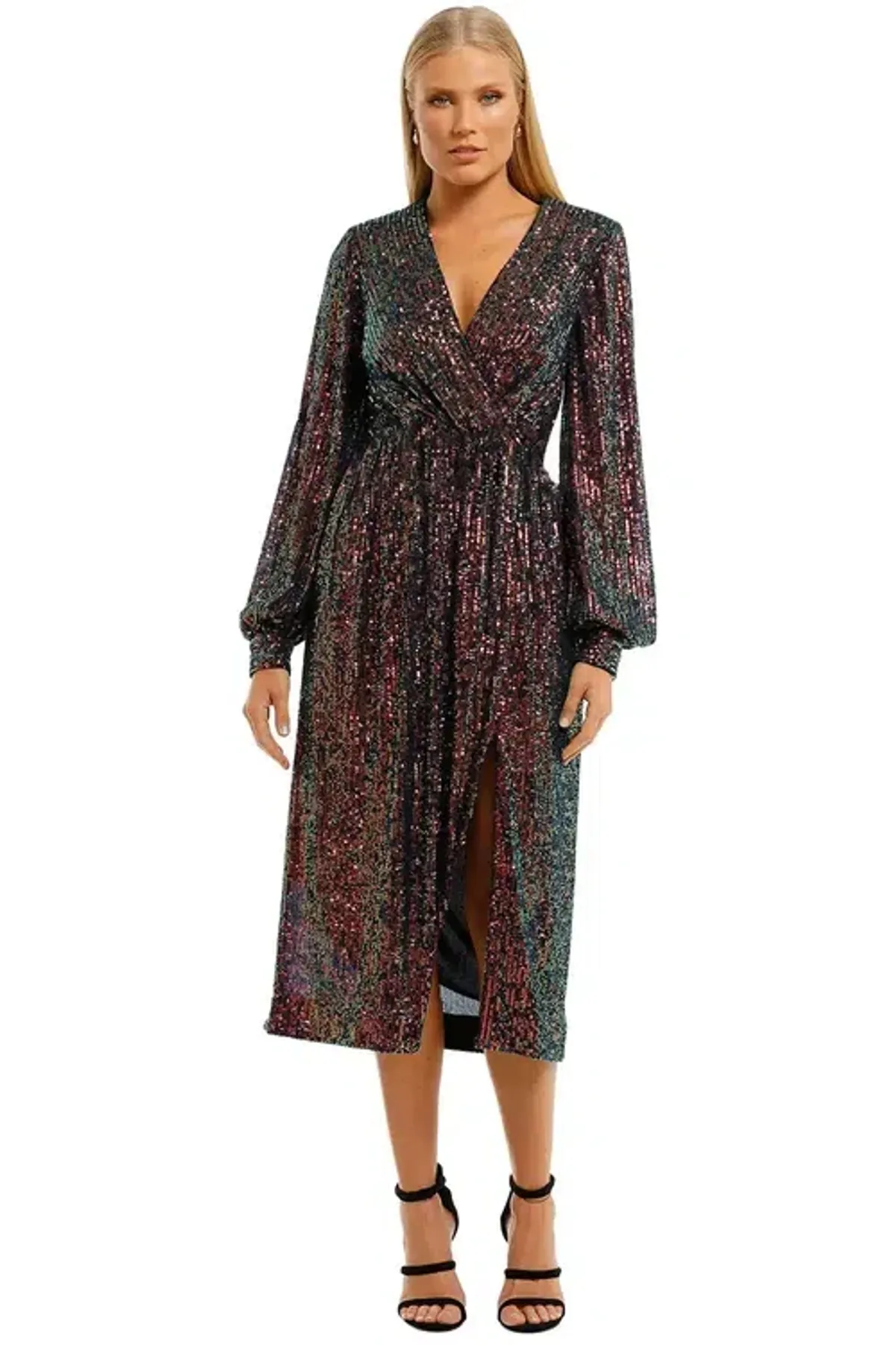 Rebecca Vallance Roxbury Long Sleeve Midi Multi Size 8 for rent on The Volte - main image