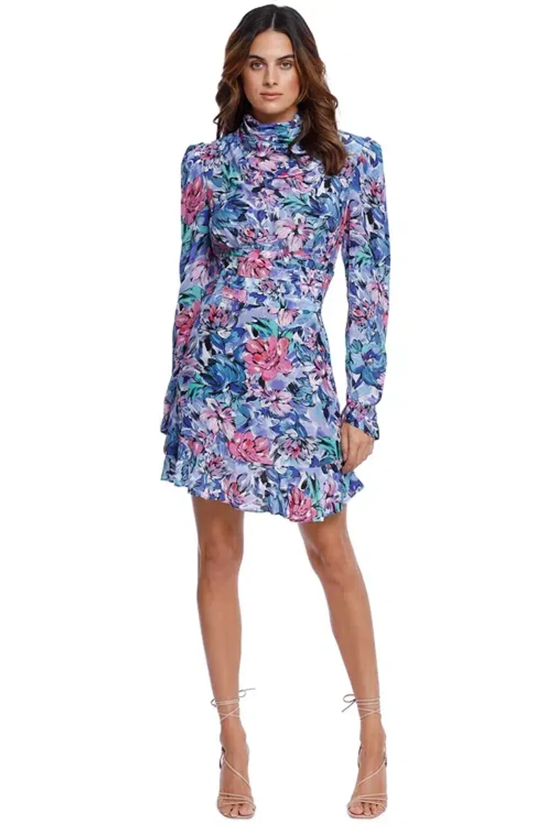 Rebecca Vallance La Violette Mini Dress Blue Multi Print Size 8 for rent on The Volte - main image