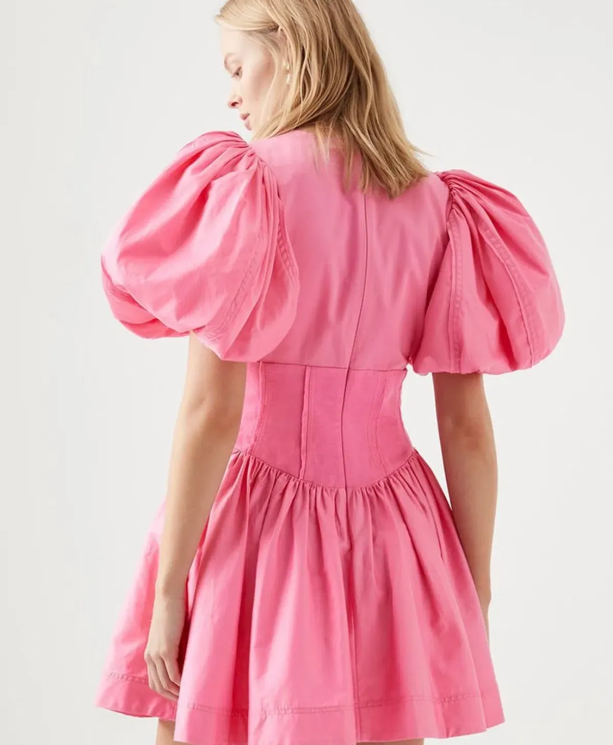 Aje Gianna Puff Sleeve Mini Dress Pink Size 6 - Image 2