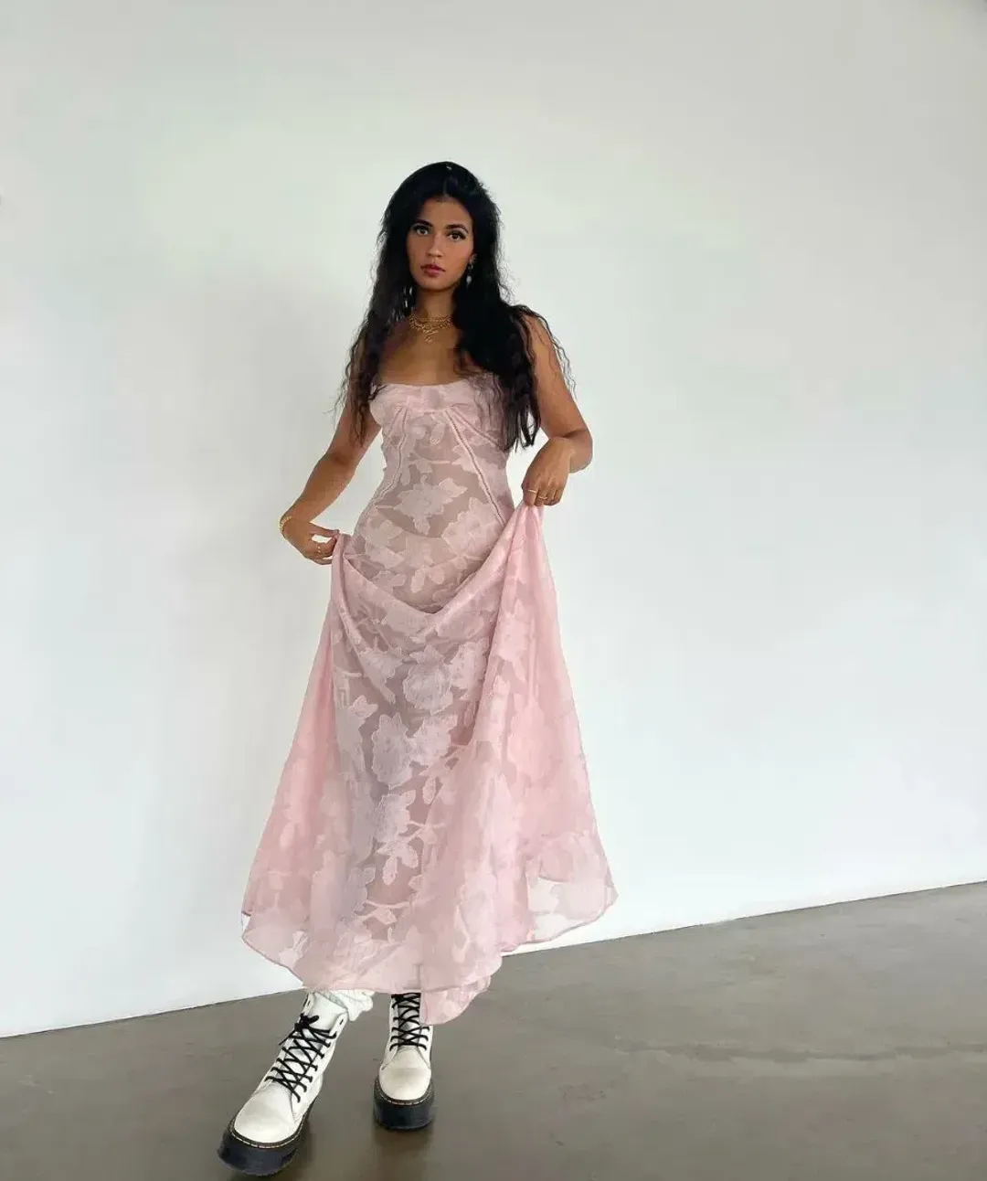 House of CB Seren Dress Pink Size 8 for rent on The Volte - main image