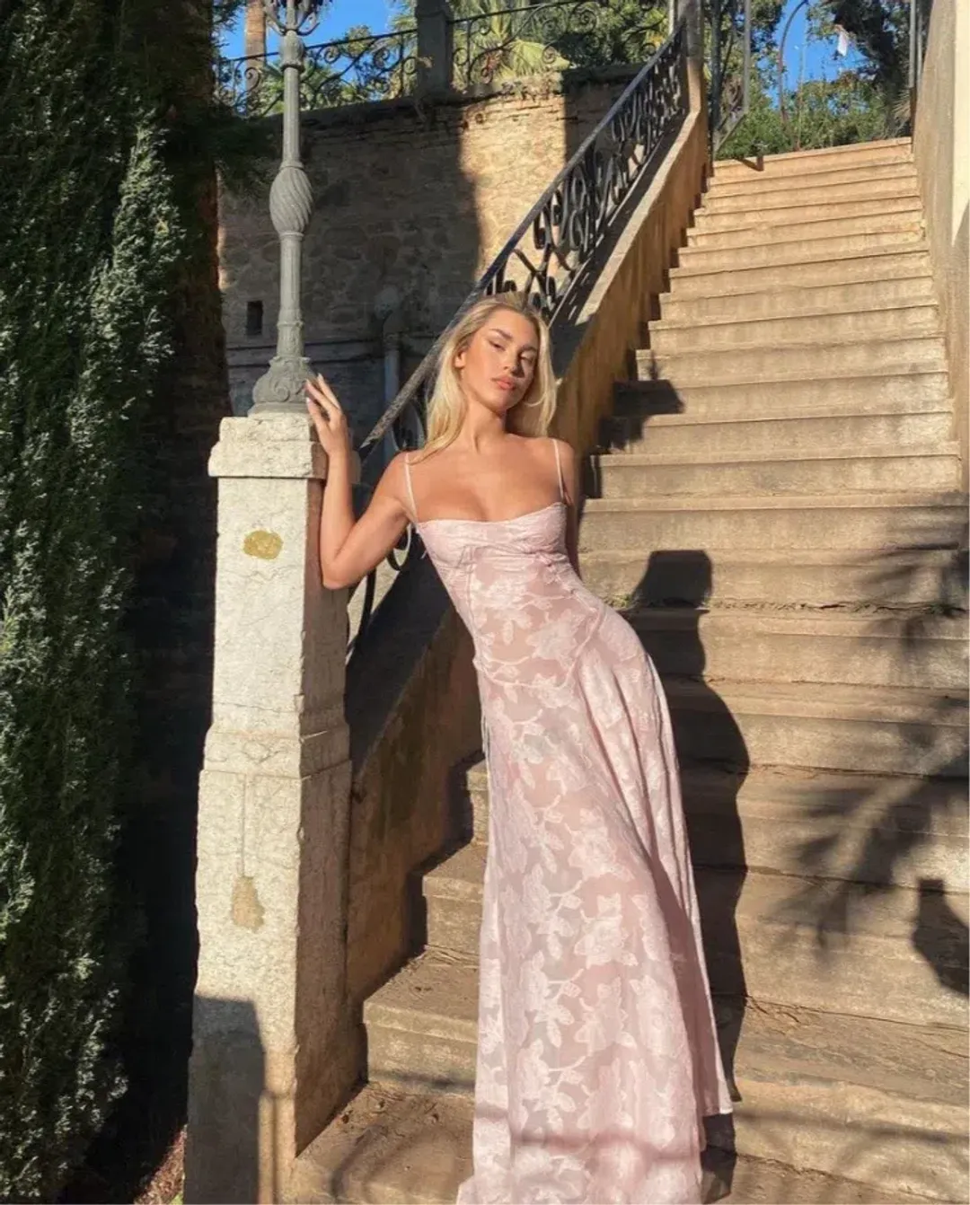 House of CB Seren Dress Pink Size 8 for rent on The Volte - main image