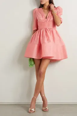 Zimmermann The Wonderland Sleeved Mini Dress in Guava Size 3/Au 14 for rent on The Volte - image 1