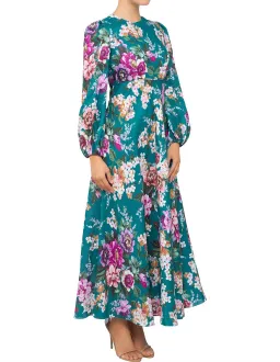 Zimmermann Allia high neck dress in Emerald Floral Size 2/ AU 12 for rent on The Volte - image 4